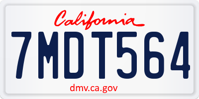 CA license plate 7MDT564