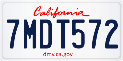 CA license plate 7MDT572