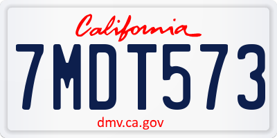 CA license plate 7MDT573