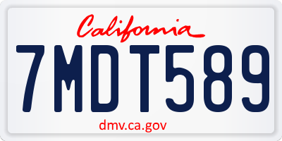 CA license plate 7MDT589