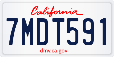 CA license plate 7MDT591