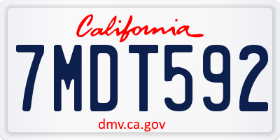 CA license plate 7MDT592
