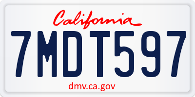 CA license plate 7MDT597