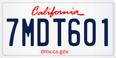 CA license plate 7MDT601