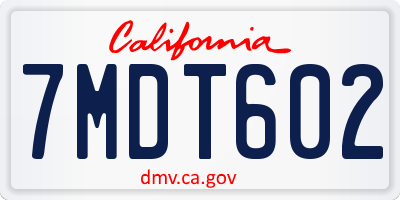 CA license plate 7MDT602