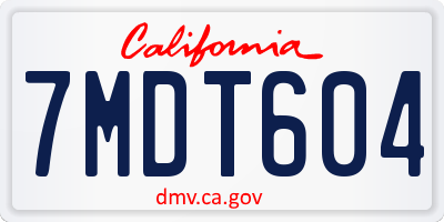 CA license plate 7MDT604