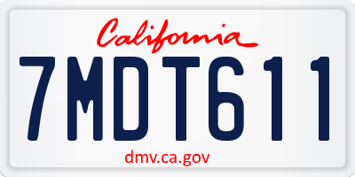 CA license plate 7MDT611