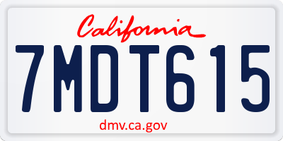 CA license plate 7MDT615