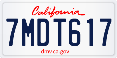 CA license plate 7MDT617