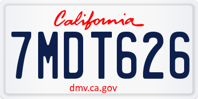 CA license plate 7MDT626