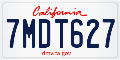 CA license plate 7MDT627