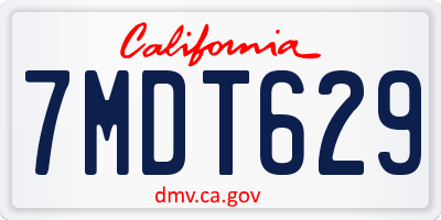 CA license plate 7MDT629