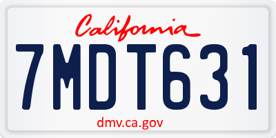 CA license plate 7MDT631