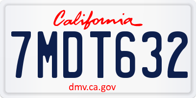 CA license plate 7MDT632