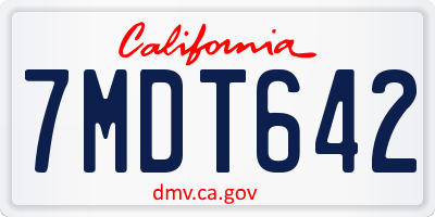 CA license plate 7MDT642