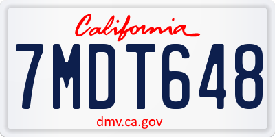 CA license plate 7MDT648