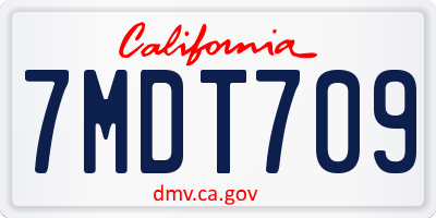 CA license plate 7MDT709