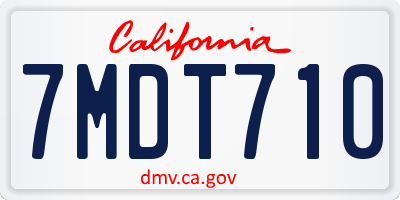 CA license plate 7MDT710