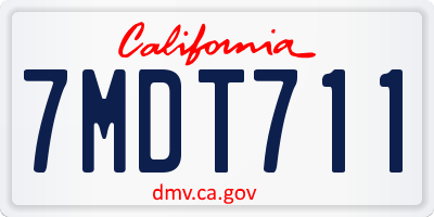 CA license plate 7MDT711