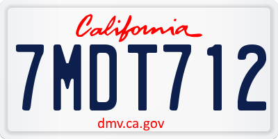 CA license plate 7MDT712