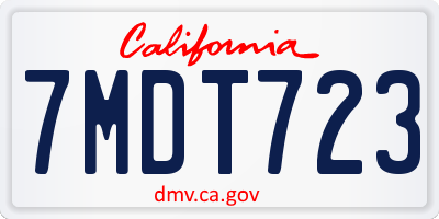 CA license plate 7MDT723