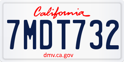 CA license plate 7MDT732