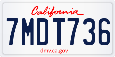 CA license plate 7MDT736