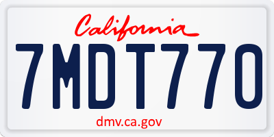 CA license plate 7MDT770