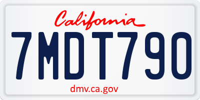CA license plate 7MDT790