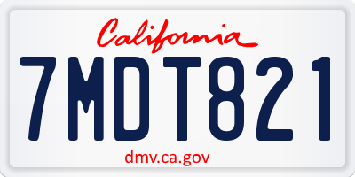CA license plate 7MDT821