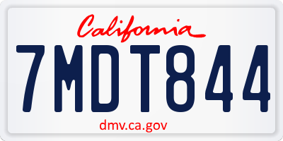 CA license plate 7MDT844