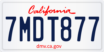 CA license plate 7MDT877