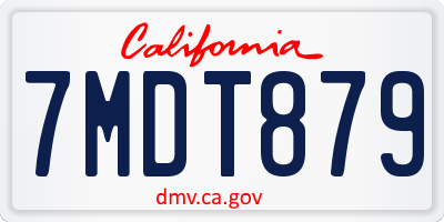 CA license plate 7MDT879