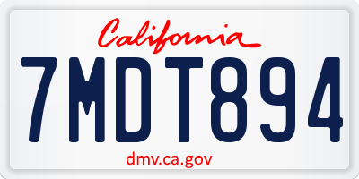 CA license plate 7MDT894
