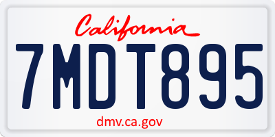 CA license plate 7MDT895