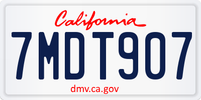 CA license plate 7MDT907