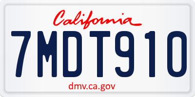 CA license plate 7MDT910