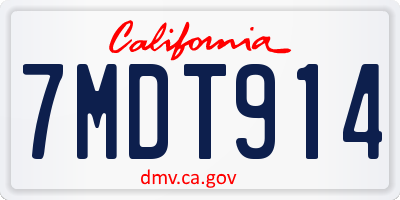 CA license plate 7MDT914