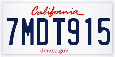 CA license plate 7MDT915
