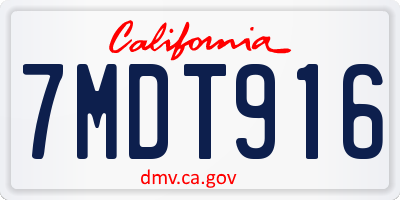CA license plate 7MDT916