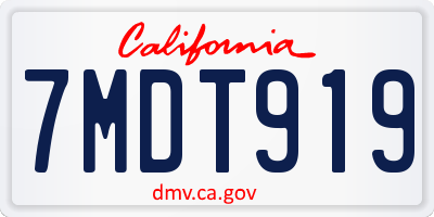 CA license plate 7MDT919
