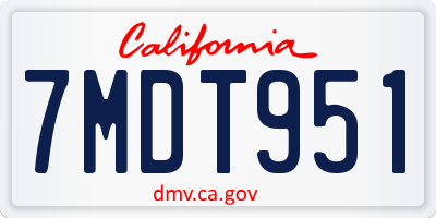 CA license plate 7MDT951