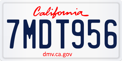 CA license plate 7MDT956