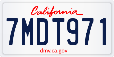 CA license plate 7MDT971