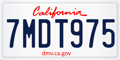 CA license plate 7MDT975