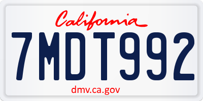 CA license plate 7MDT992