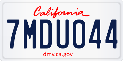 CA license plate 7MDU044