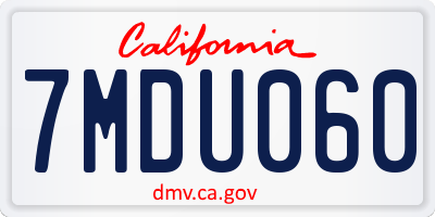 CA license plate 7MDU060