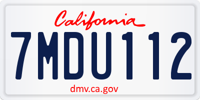 CA license plate 7MDU112