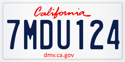CA license plate 7MDU124